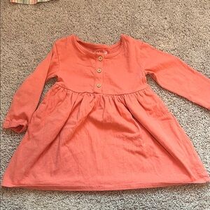 Cat & Jack Coral Button-Front Dress
